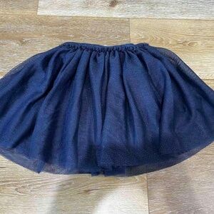 H&M Navy Blue Glitter Tulle Skirt Girls Dance Costume or Party Outfit 5-6 years